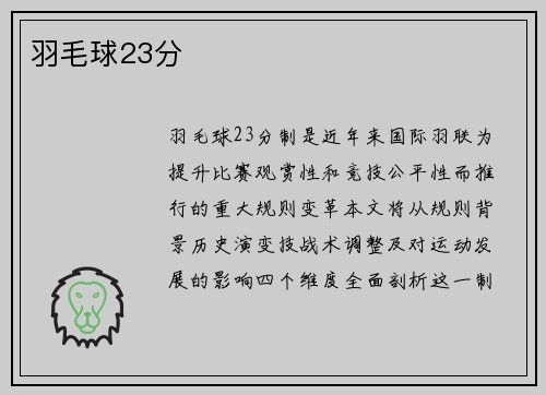 羽毛球23分